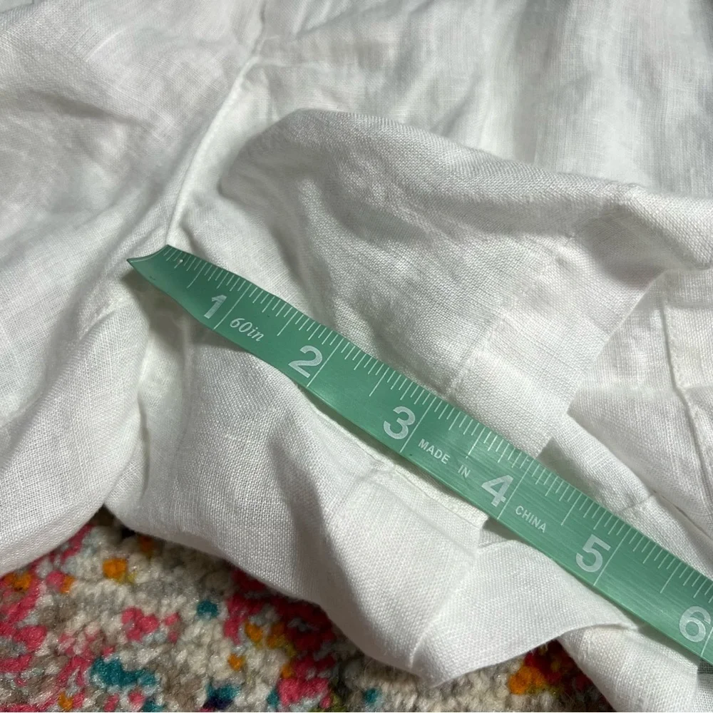 Calypso St.‎ Barth 100% Linen Shorts Embroidered Palm Leaves White Medium